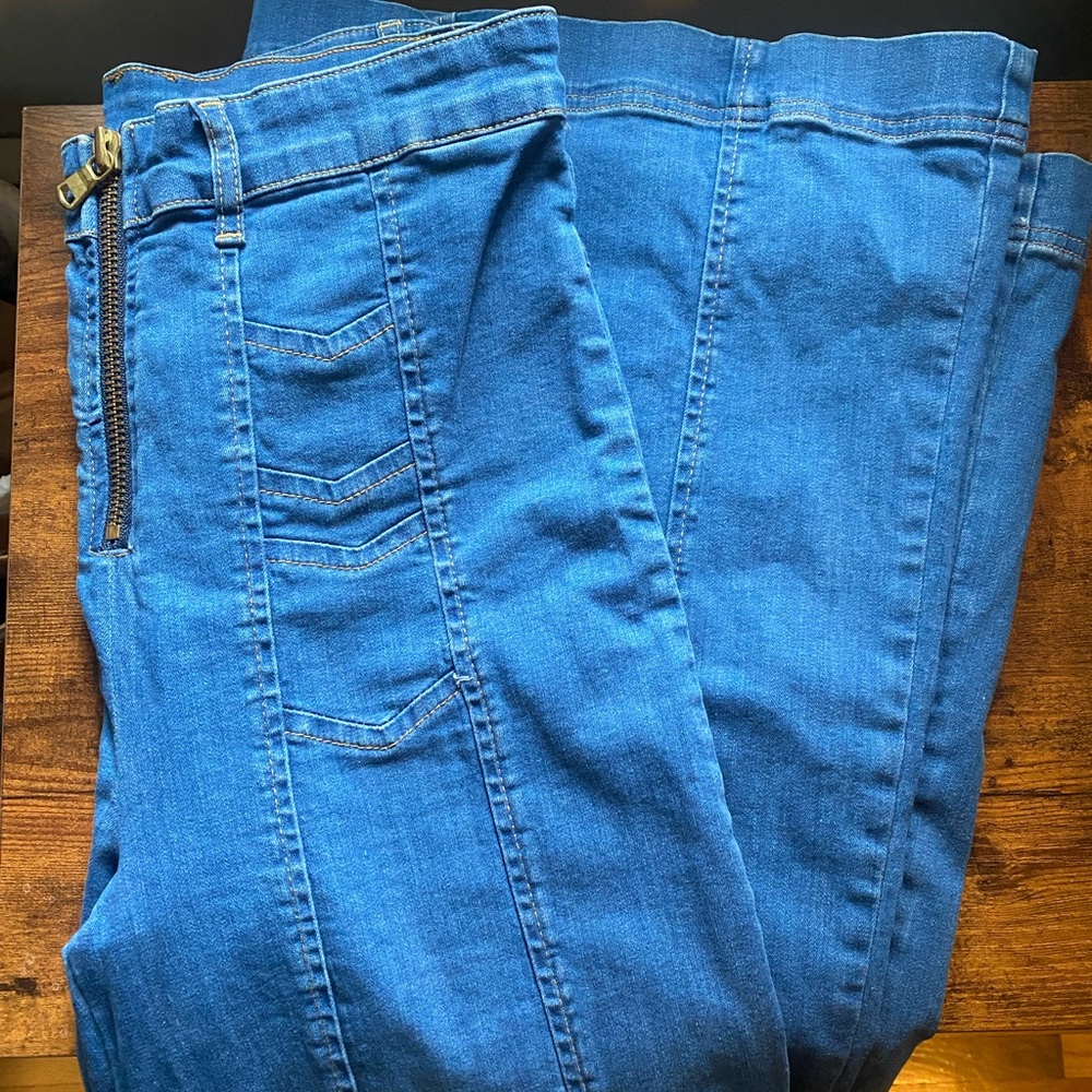 Chevron Wide Leg Jeans